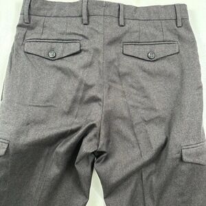 NEW Maurizio Baldassari Slim Cargo Pants sz 30 Tag 46 Virgin Wool Unhemmed Brown